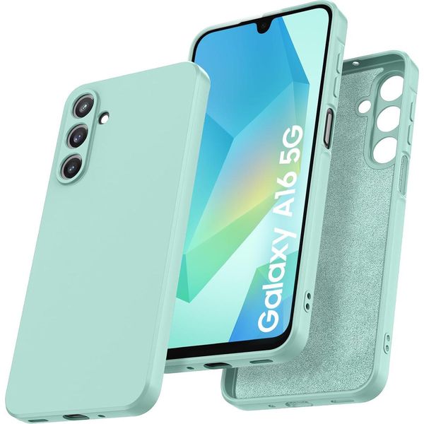 Custodia Per Samsung Galaxy A16 Morbido Silicone Liquido, Custodia In Gomma Antiurto Turchese-image