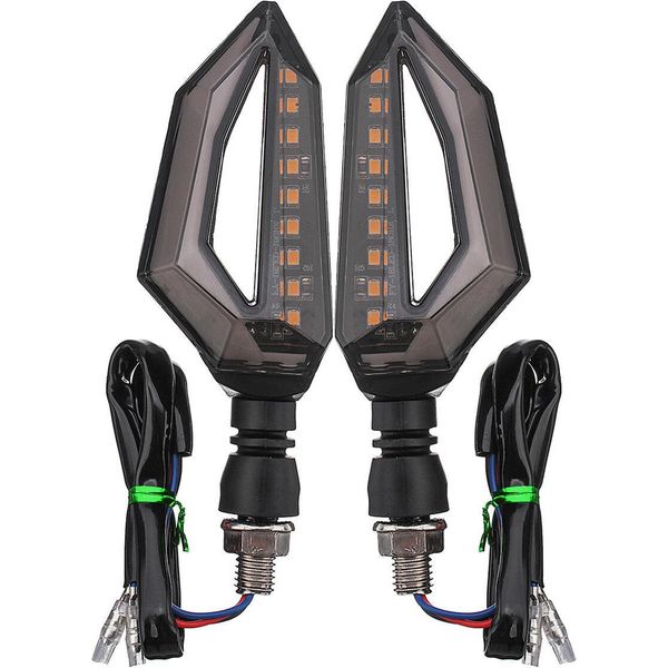 12V Coppia Universale Moto Scooter Led Daytime Running Turn Signal Lights - Giallo-image