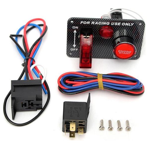 12V Auto Da Corsa Motore Avviamento Pulsante A Ginocchiera Pannello Interruttore Di Accensione-image