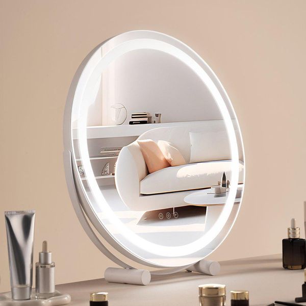 Specchio Da Trucco Hollywood Con Led - Specchio Da Trucco Smart Touch φ513 Mm - Specchio Da Trucco Illuminato Per Uno Styling Professionale-image