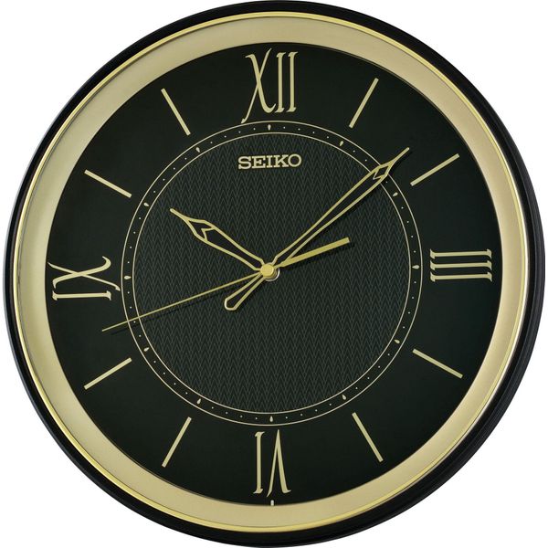 Seiko QXA834K Orologio Da Parete Al Quarzo Con Movimento Silenzioso Color Nero/Oro-image