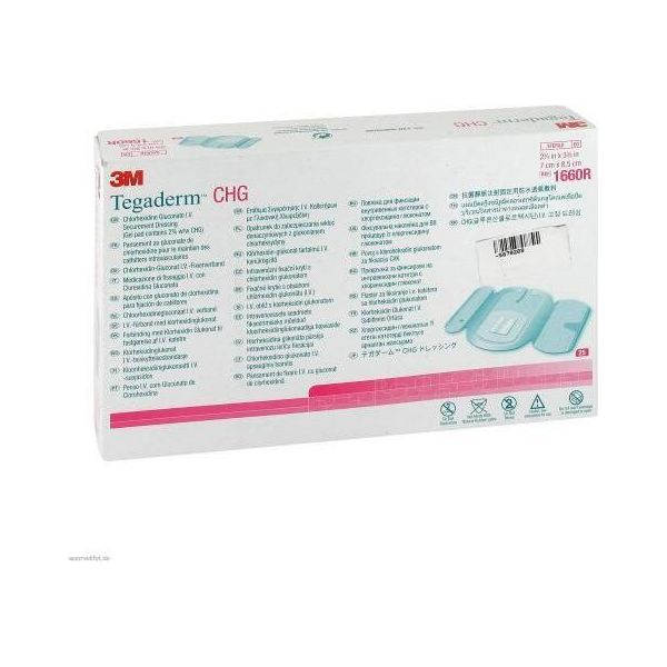 Tegaderm Chg Benda Di Fissaggio Per Flebo 7X8,5 Cm 1660R 25 Pz-image