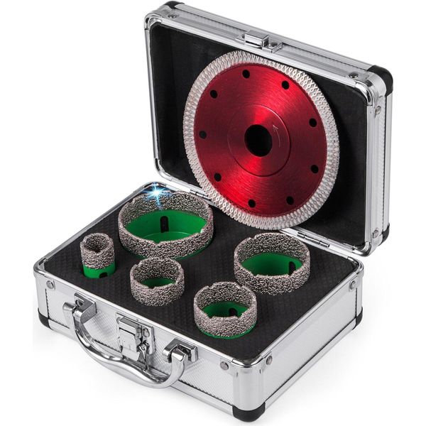 Set Sega A Tazza Diamantata Set Sega A Tazza Per Piastrelle Set Sega A Tazza Diamantata Punte Per Trapano M14 22/35/40/50/65 Mm Lama Per Sega A Tazza-image