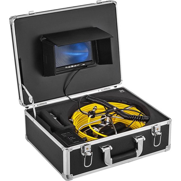 Telecamera Per L'ispezione Delle Fogne 7 Pollici, Telecamera Per L'ispezione Dei Tubi 20 M, Telecamera Per L'ispezione Dei Tubi Ip68 Sistema Impermeabile Di Telecamere Per L'ispezione Dei Tubi Di Scarico Delle Fognature, Telecamera Portatile Per L'ispezione Dei Tubi 800 X 480 Hd Camera-image