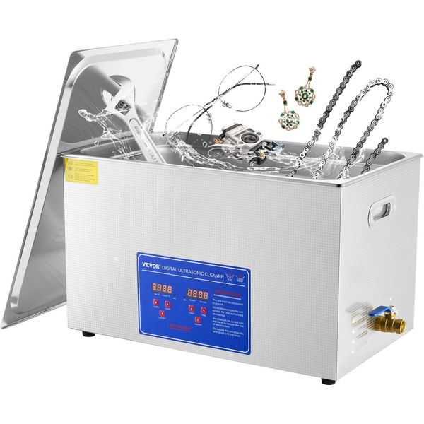 30L 100A Pulitore Ad Ultrasuoni Con Riscaldatore 600W In Acciaio Inox Pulitore Ad Ultrasuoni Bagno Ad Ultrasuoni Pulitore Ad Ultrasuoni Per Occhiali Gioielli Dentiere Monete Ecc. (30L)-image