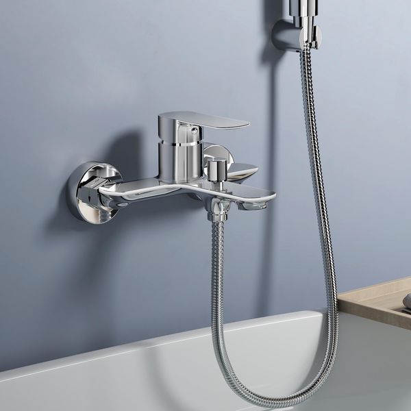 Emke Miscelatore Per Doccia Cromato - Miscelatore Monocomando Per Doccia, Moderno Miscelatore Monocomando Per Doccia Con Attacco G1/2, Elegante Miscelatore Per Bagno, 212 X 183 Mm-image