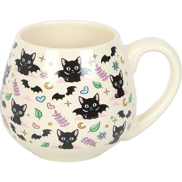 Something Different - Tazza Arrotondata "Cute And Creepy"", Gatto SD10148 (Taglia Unica) (Bianco)"-image