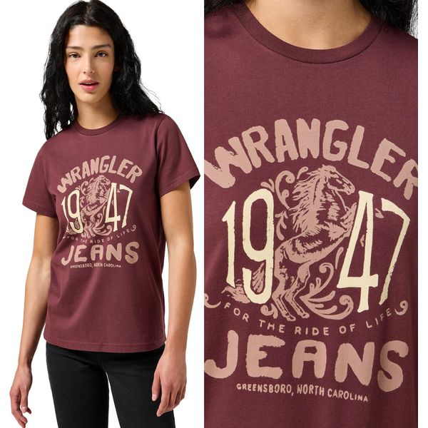 Wrangler Damen, Maglietta Graphic Tee, S, Rot, Sport, Tshirt, Camicia-image