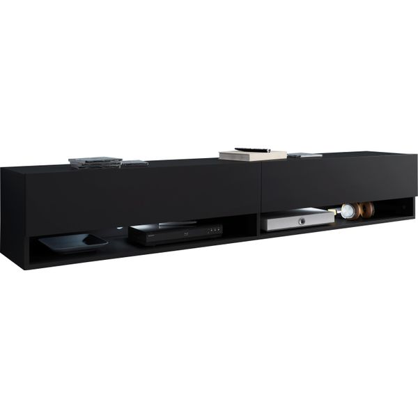 Minio Go For It, Mobile Tv, Lavagna Tv "Anne"", 180 Cm, Con Illuminazione Led, Colore Nero"-image