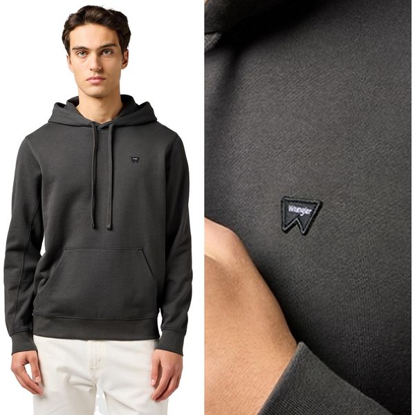 Wrangler Uomo, Felpa Sign Off Hoodie, 3XL, Nero, Felpa Con Cappuccio, Felpa Con Cappuccio-image
