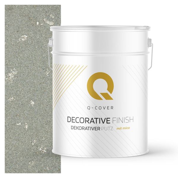 Intonaco Decorativo Con Mica 15 Kg - Grigio Chiaro Con Mica Argentata D901 - Intonaco Strutturato Per Interni Ed Esterni, Resistente Alle Intemperie Q-COVER-image