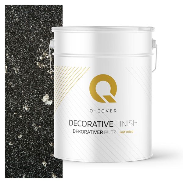 Intonaco Decorativo Con Mica 15 Kg - Grigio Scuro Con Mica Argentata D921 - Intonaco Strutturato Per Interni Ed Esterni, Resistente Alle Intemperie Q-COVER-image