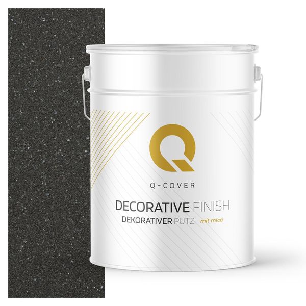 Intonaco Decorativo Con Mica 15 Kg - Grafite Con Mica Trasparente D924 - Intonaco Strutturato Per Interni Ed Esterni, Resistente Alle Intemperie Q-COVER-image