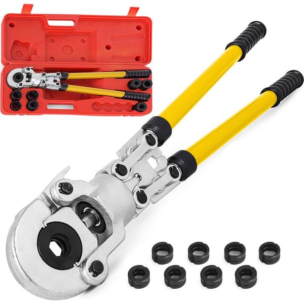Pinze A Crimpare U16, U20, U25, U32, TH16, TH20, TH26, TH32 Mm, Pinze A Crimpare Pinze A Crimpare 6 T Di Forza Di Pressione, Pinze A Crimpare Per Tubi Con Testa Rotante A 360° E Impugnatura Ergonomica, Pinze A Crimpare Per Tubi Portatili Ø16-32 M-image