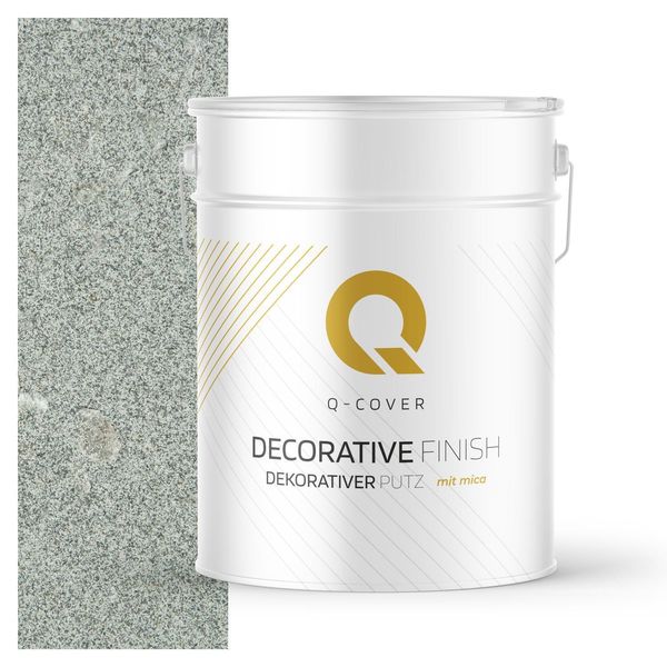 Intonaco Decorativo Con Mica 15 Kg - Grigio Con Mica Perlescente D903 - Intonaco Strutturato Per Interni Ed Esterni, Resistente Alle Intemperie Q-COVER-image