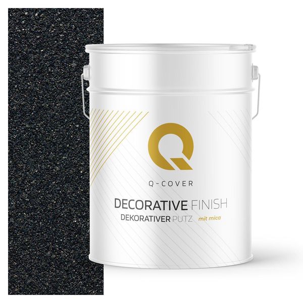 Intonaco Decorativo Con Mica 15 Kg - Grafite Con Polvere Trasparente D926 - Intonaco Strutturato Per Interni Ed Esterni, Resistente Alle Intemperie Q-COVER-image