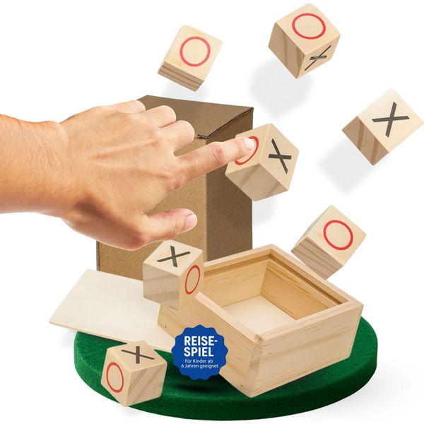 Gioco Da Viaggio 'Tic-Tac-Toe' - Pratico Mini Gioco Da Tavolo In Legno - Ideale Come Gioco Per Tutta La Famiglia E Adatto Ai Bambini Dai 6 Anni In Su - Gioco Da Tavolo Per L'auto, La Spiaggia O Il Campeggio Natura-image