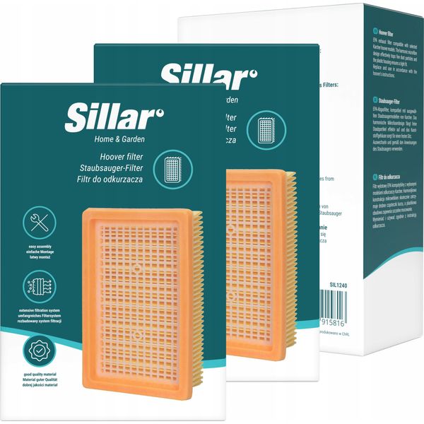 2X Filtro Aria Per Karcher Kwd4 Kwd5 Kwd6 Knt4 Wd4 Wd5 Wd6 Sostituzione Kfi4410-image