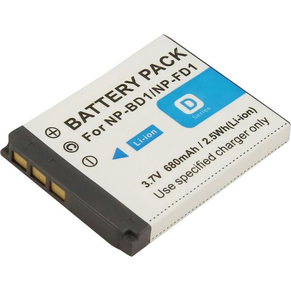 Avizar, Batteria Sony NP-BD1 / NP-FD1 Agli Ioni Di Litio Per Fotocamere 3,7V 680Mah, Bianco-image