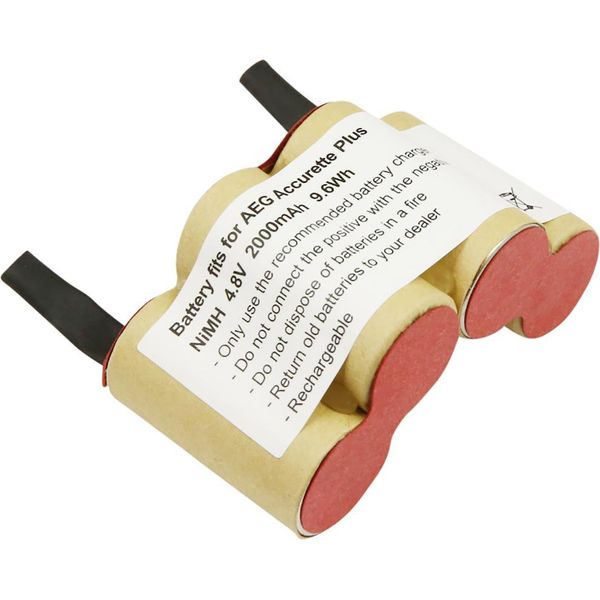 Avizar, Batteria Ricaricabile Aeg Accurette Plus Nimh 4,8 V 2000 Mah, Giallo-Grigio-image