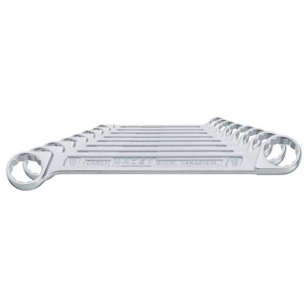 Hazet Set Di Chiavi A Doppio Anello 610N/8 Profilo Di Trazione A Doppio Esagono Esterno 6 X 7 - 21 X 22 Numero Di Utensili: 8-image