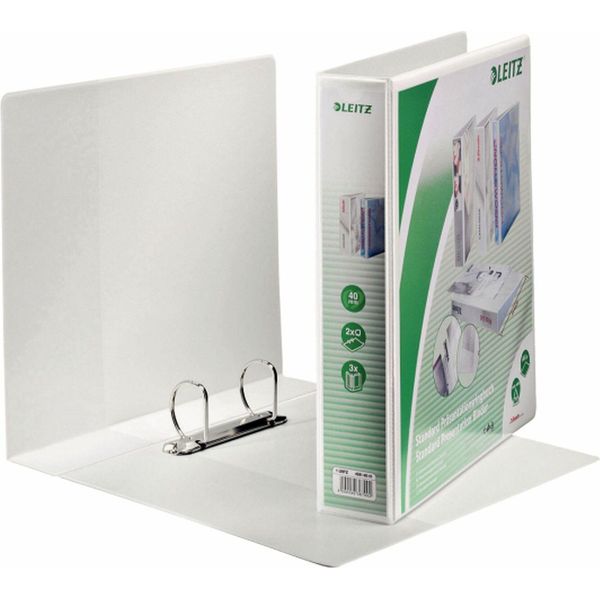 Raccoglitore Ad Anelli Di Presentazione Leitz, A4 Extra Largo, Bianco, 2 Raccoglitori Ad Anelli A D-image