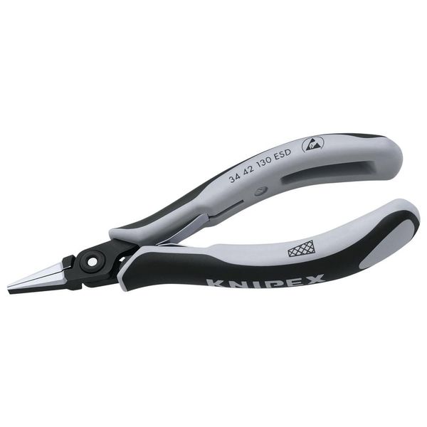 Knipex 34 42 130 Esd Pinza Di Precisione Per Elettronica Esd Con Impugnatura Multicomponente, Brunita 130 Mm-image