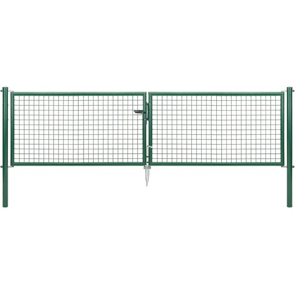 Alberts 602802 Cancello Doppio In Rete Metallica Ondulata, Verde, Larghezza 300 Cm, Altezza 75 Cm-image