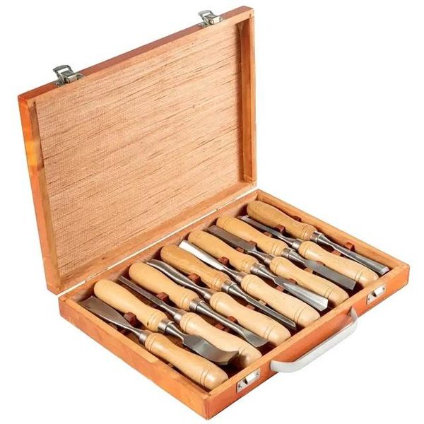 Utensili Per La Tornitura Del Legno, Set Di Scalpelli A Mano, Scalpelli Professionali, 12 Pezzi-image