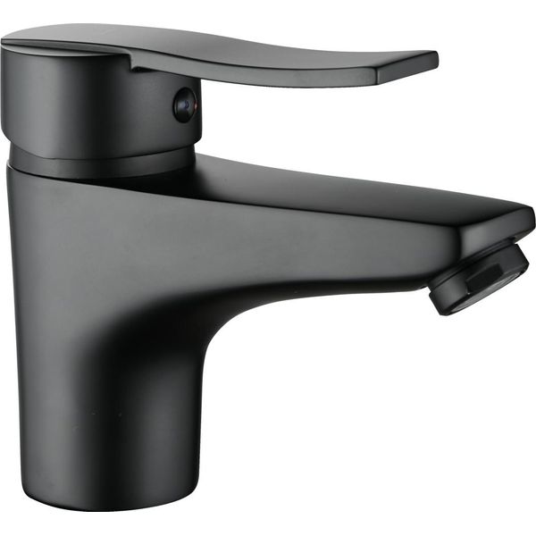 Miscelatore Per Lavabo Nero Per Installazione Su Colonna Miscelatore Monocomando Per Lavabo Con Tappo A Scatto-image
