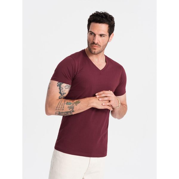 Ombre Clothing T-Shirt Da Uomo A Maniche Corte Heman Bordeaux 4XL-image
