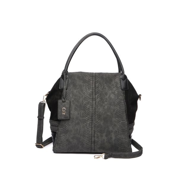 Schultertasche "Maxim", Damen, Gr. B/H/T: 35Cm X 31Cm X 20Cm Onesize, Schwarz, Lederimitat, Collezione Alessandro, Taschen Schultertasche, Mit Langen Henkeln Und ZusäTzlichem Trageriemen-image