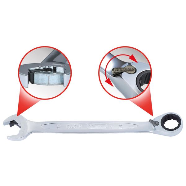 Ks Tools Duo Gearplus Chiave Combinata, Funzione Cricchetto Aperto 14 Mm, Reversibile ( 503.5914 )-image