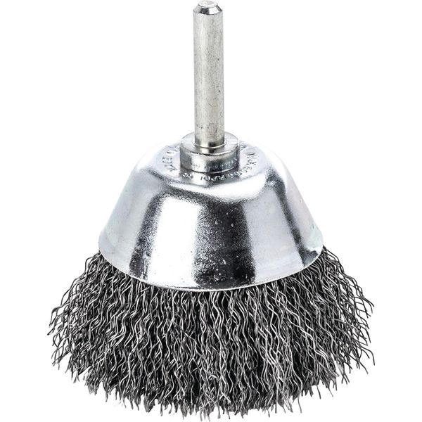 Spazzola A Tazza D.50Mm Albero 6Mm Spessore Filo 0,3Mm Sta 10500Min-¹ Lessmann-image