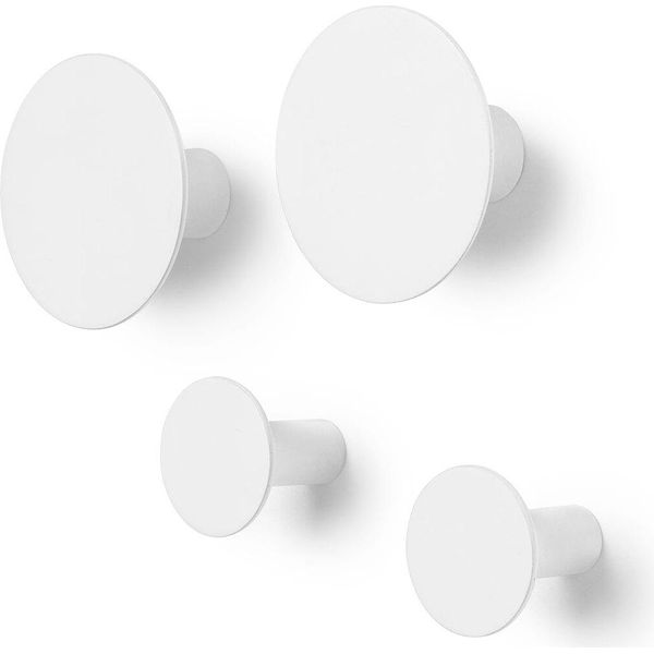 Blomus Ponto Set 4 Ganci Da Parete, Ganci, Appendiabiti, In Pietra Polimerica, Bianco Giglio, 65798-image