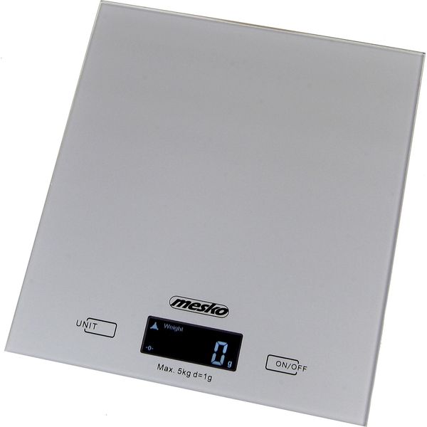 Mesko | Bilancia Da Cucina | Ms 3145 | Peso Massimo (Capacità Di Carico) 5 Kg | Graduazione 1 G | Tipo Di Display Lcd | Argento-image