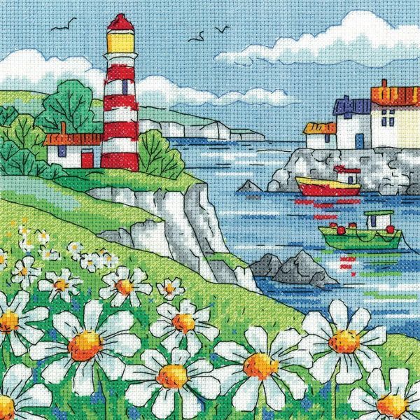 Set Per Punto Croce Heritage In Aida "Daisy Shore"", Schema Contato, BSDS1520-A, 20,5X20,5Cm"-image