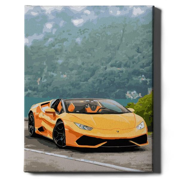 Oh Art! - Set Di Pittura Per Numeri - 40X50Cm, Con Cornice In Legno E Pennelli "Lamborghini"" Fai Da Te"-image