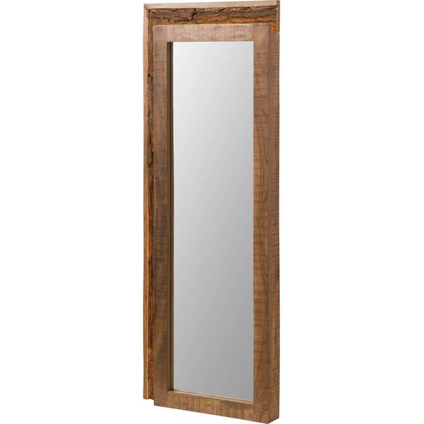 MASSIVMOEBEL24 | Specchio Da Parete In Legno Di Acacia 56X8X150 Laccato Naturale Bark #122-image