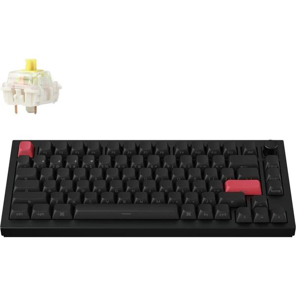 Tastiera Meccanica Senza Fili Keychron Q1 Max Qmk/Via, Qwerty Us, Rgb, Hot-Swap, Manopola, Nero Carbone, Gateron Jupiter Banana Q1M-M4S-image