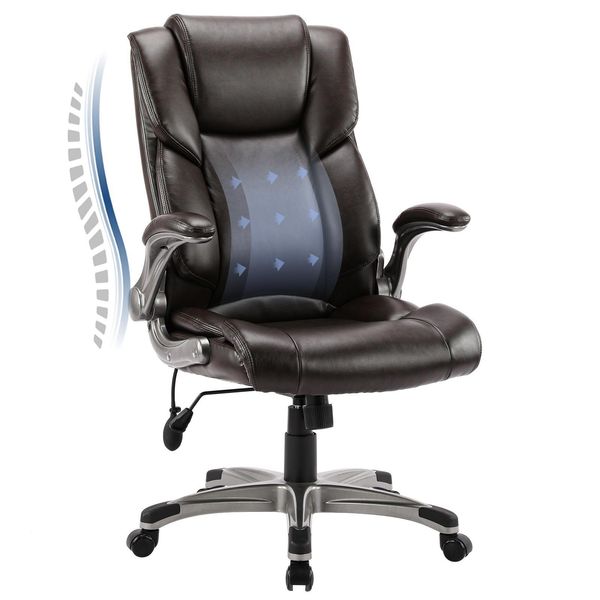 Sedia Da Ufficio-Colamy - Sedia Da Scrivania Ergonomica Con Schienale Alto, Braccioli Pieghevoli E Funzione Di Inclinazione Regolabile-image
