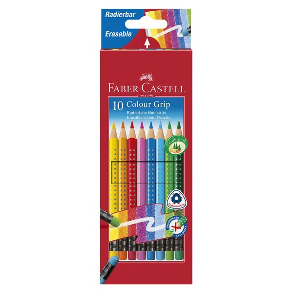 Faber Castell FC-116613 Kleurpotlood Faber-Castell Grip 2001 Uitgumbaar Etui à 10 Stuks-image