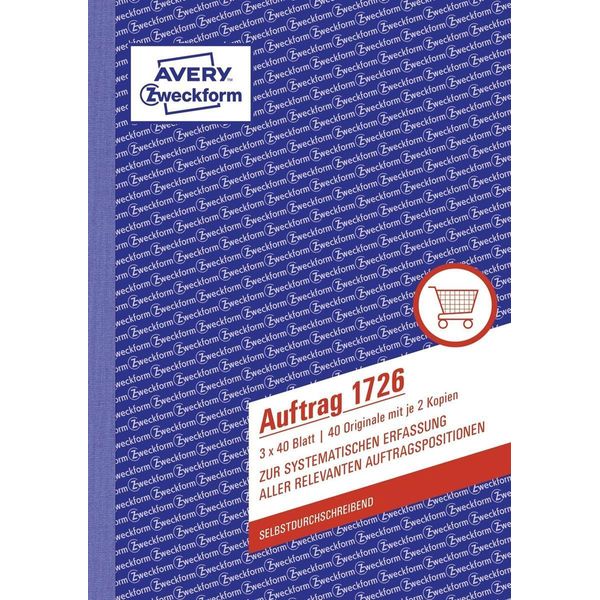Avery Zweckform® 1726 , Din A5, Senza Carta Carbone, 3 X 40 Fogli, Bianco, Giallo, Rosa-image