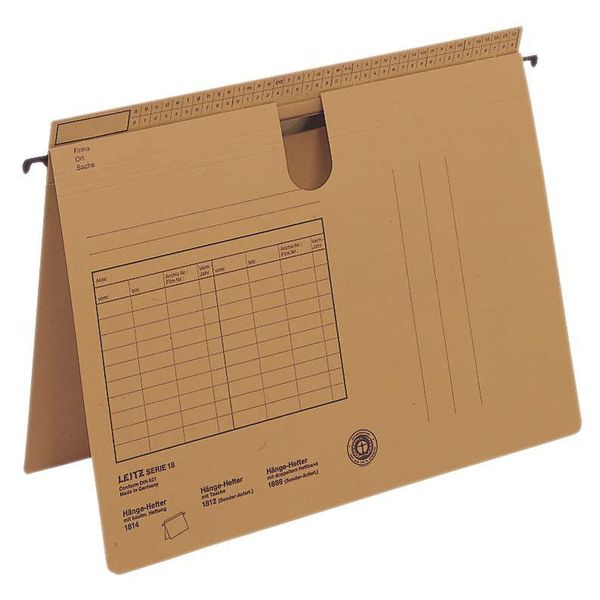 Leitz 1834-00-00 1834 Raccoglitore A Sospensione Serie 18, Pinzatura Commerciale E Ufficiale, Cartoncino Naturale, Marrone Naturale-image