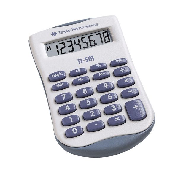 Texas Instruments TI-501 Calcolatrice Tasca Calcolatrice Di Base Blu, Bianco-image