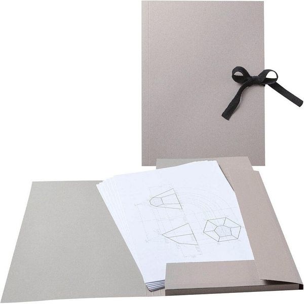 Folia 6902 Cartella Da Disegno, In Cartone Grigio, Din A4, Con Nastro-image
