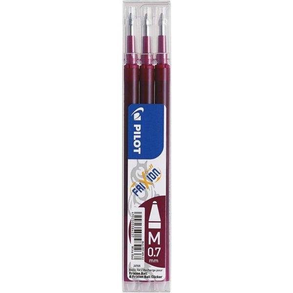 Pilot BLS-FR7-WR-S3 Ricarica Roller Frixion BLS-FR7 - 0,4 Mm, Rosso Scuro, Confezione Da 3-image