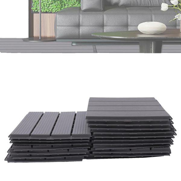 Piastrelle Per Patio In Legno Duro, Resistenti Agli Agenti Atmosferici, Facile Installazione Fai Da Te, Design Di Sicurezza Antiscivolo,-image