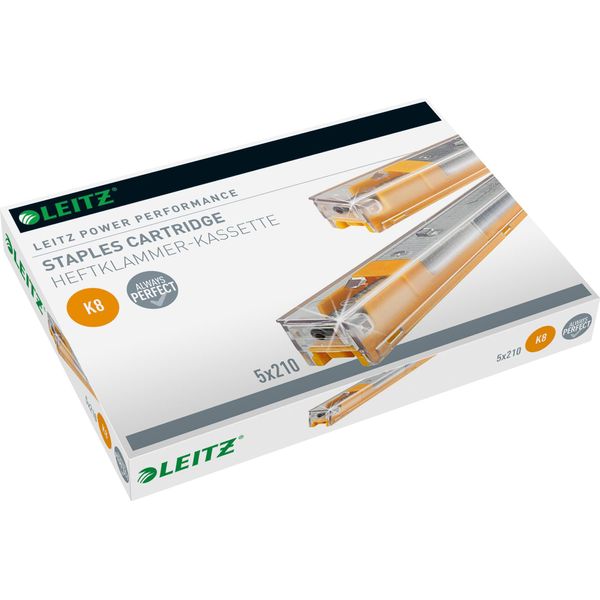 Leitz 5592-00-00 5592 Heftklammern K8 - Einweg-Kassette, 5X210 StüCk, Gelb-image