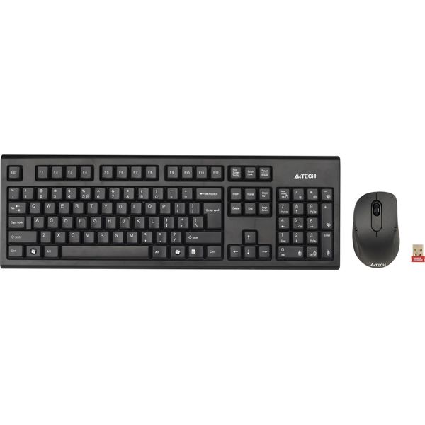 A4Tech 7100N Desktop Keyboard Mouse Included Rf Wireless Qwerty English Black-image